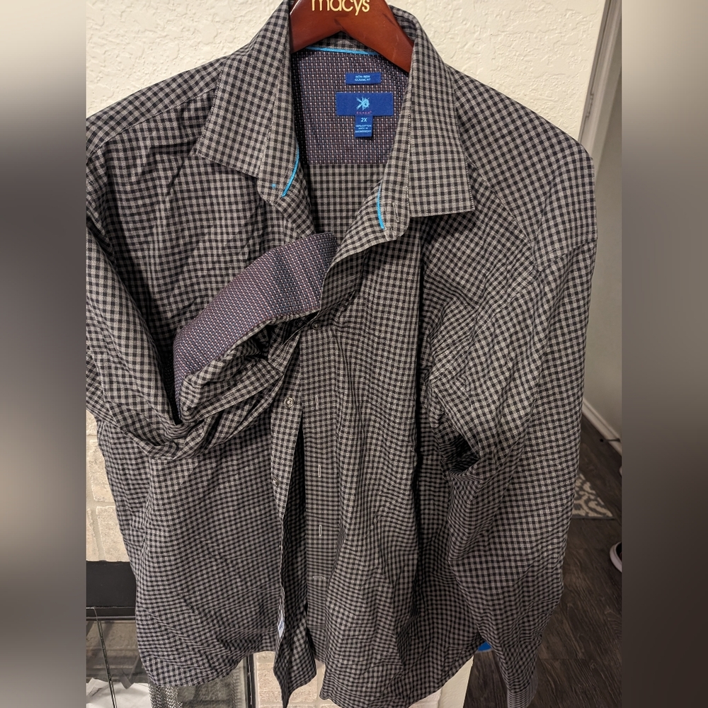 Plaid Egara Button Down Shirt, Size 2XL